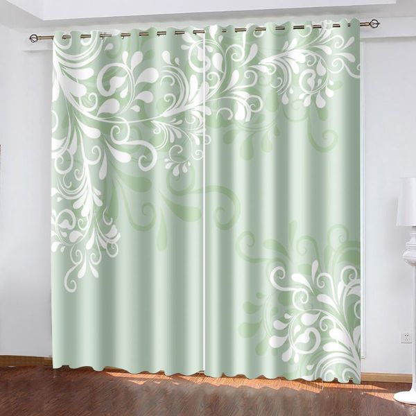 

modern fresh and simple pattern 3d printing blackout curtain kit, suitable for living room bedroom home scene & drapes
