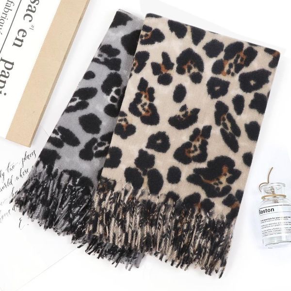 

scarves brand designer scarf winter warm leopard women luxury cashmere shawl bandana pashmina lady wrap gifts, Blue;gray