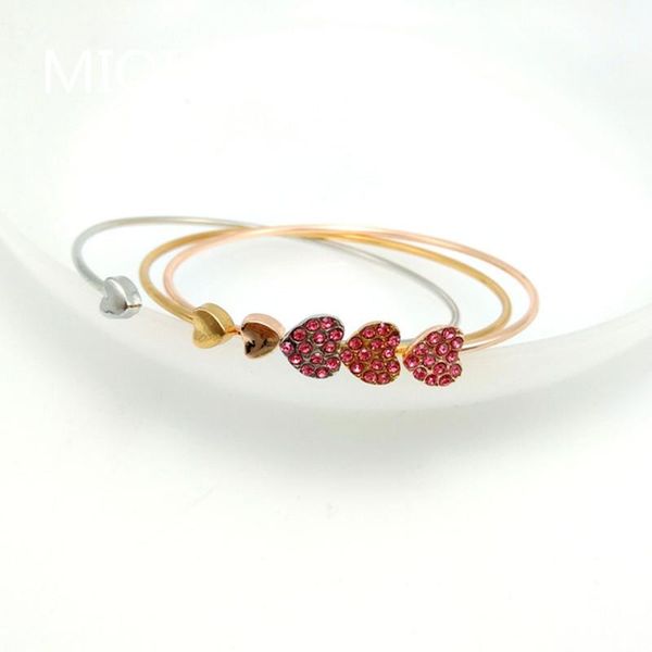 

bangle bracelet love stone heart simple korean version peach opening female, Black