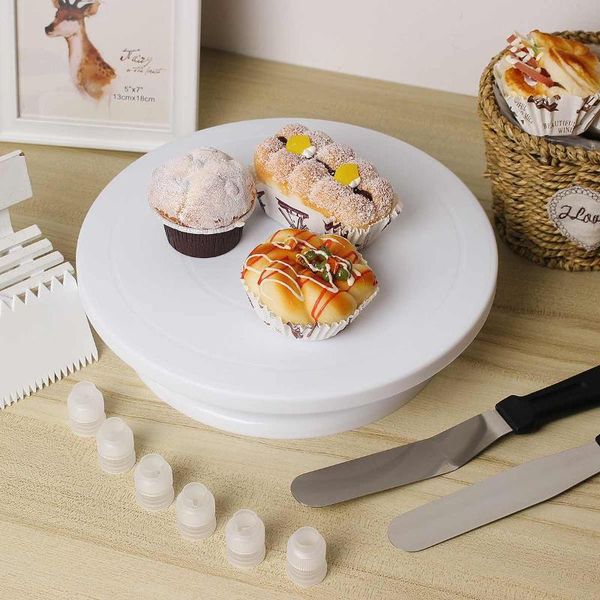 

52/21pcs/set cake turntable decorating tools set pastry tube fondant tool wedding birthday party diy kitchen baking supplie &