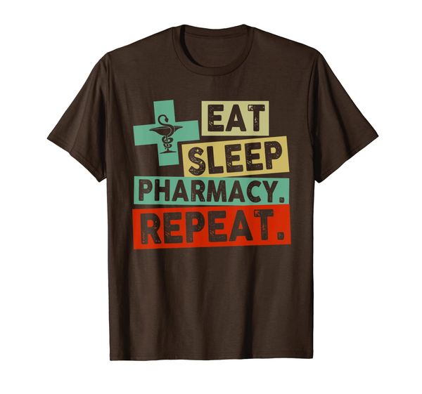 

funny eat sleep pharmacy repeat shirt for pharmacist t-shirt, White;black
