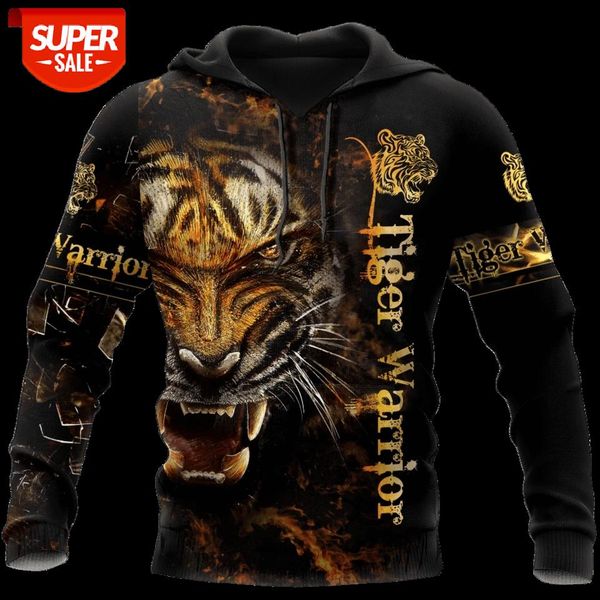 

the king tiger warrior 3d all print size xs-7xl hoodie man women harajuku outwear zipper pullover sweatshirt casual #be8h, Black