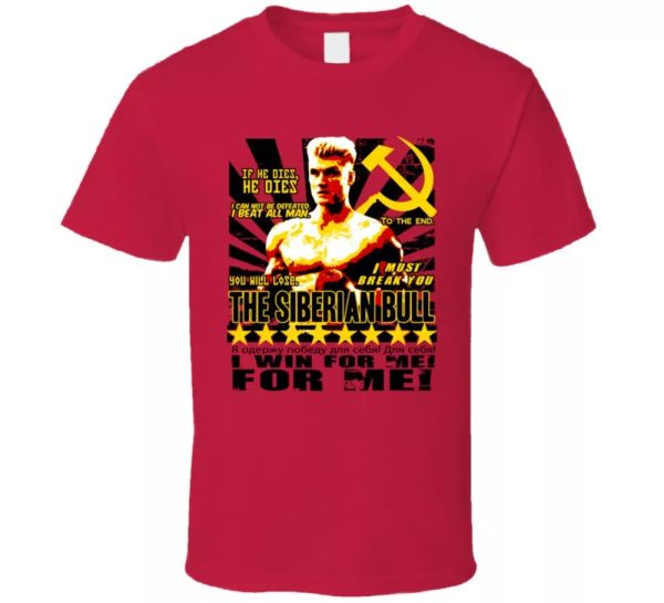 

ivan drago rocky iv russian quotes boxing movie t shirt t shirt, White;black