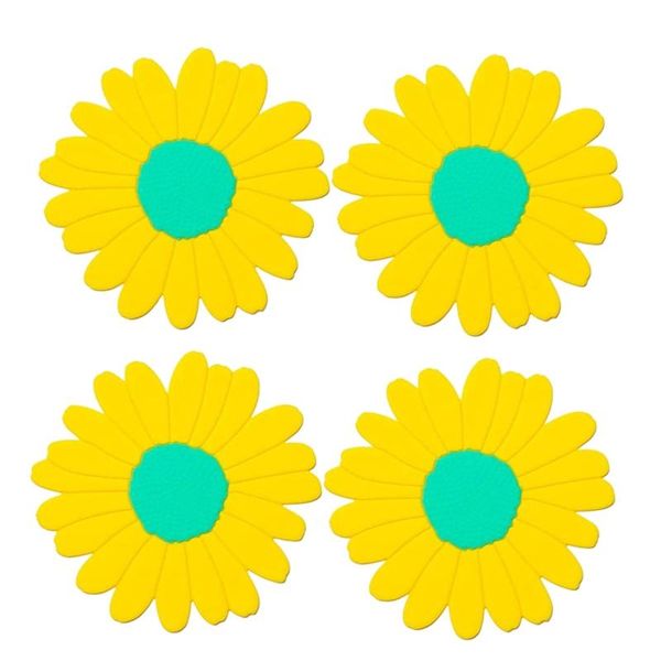 

mats & pads 4pcs silicone trivet mat,7.5 inch flower shape heat resistant pot holders antislip placemat,kitchen