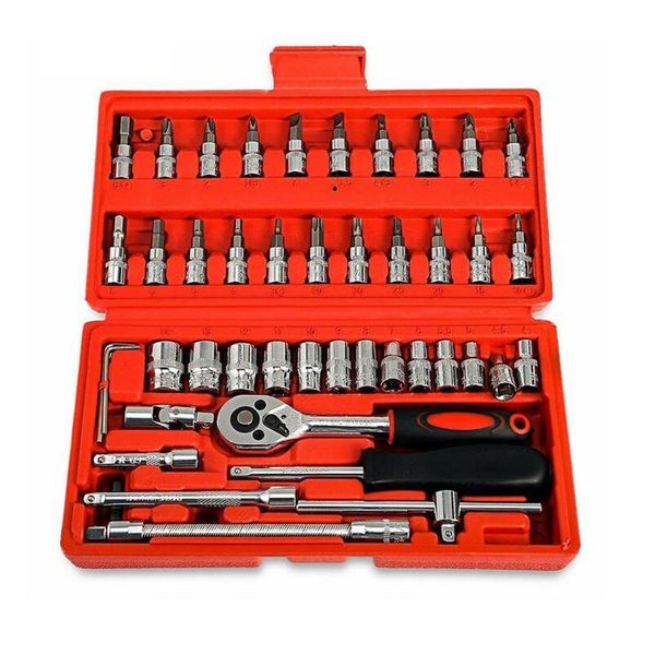 

professional hand tool sets car repair kit set mechanical tools box for home 1/4-inch socket wrench ratchet screwdriver