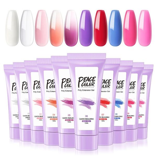 

nail gel poly uv 15ml extension quick builder for art jelly manicure supply polish glitter, Red;pink