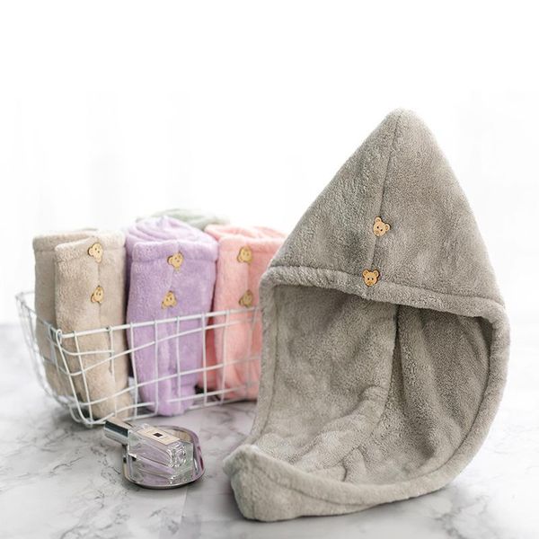 

super absorbent superfine fiber coral velvet dry hair cap women's waterabsorbent quick drying bath dryhair towel baotoutowel shower cap