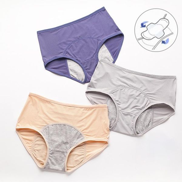 

women's panties leak proof menstrual pantieswomen underwear pants cotton period waterproof underpants plus size woman lingerie, Black;pink