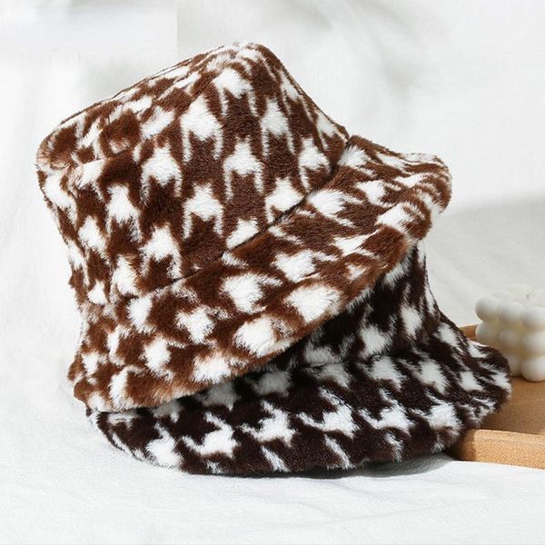 

wide brim hats 2021 black white women's autumn bucket hat flat hip-hop plaid winter fashion design fisherman panama bob cap, Blue;gray