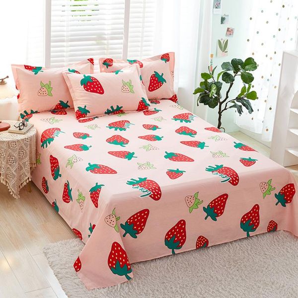

sheets & sets 1pcs 100% cotton bed sheet star moon printed double king pure single size kids linen (no case)