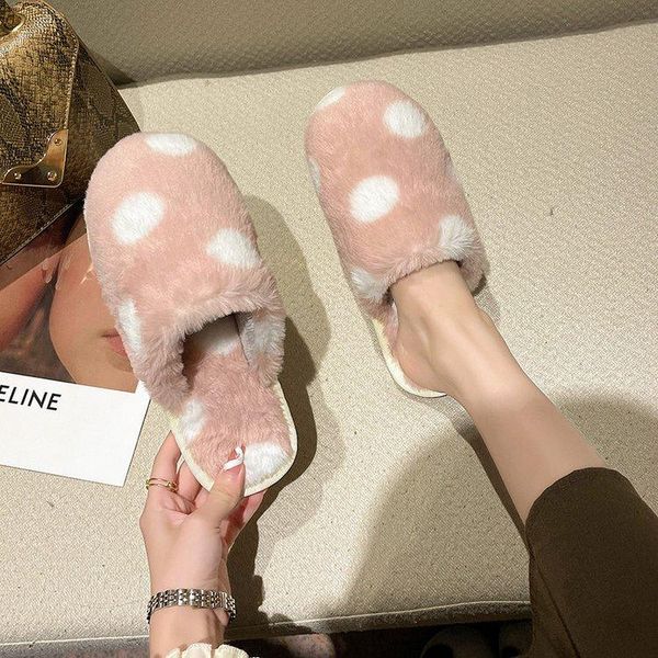 

slippers cute couple fashion cartoon pattern bear autumn and winter non-slip warm indoor fluffy home shoes, Black