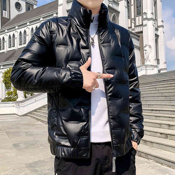 

men's jackets bright sier men's winter coat, jacket, collar high, thick, warm, white duck feather, quilted, Black;brown