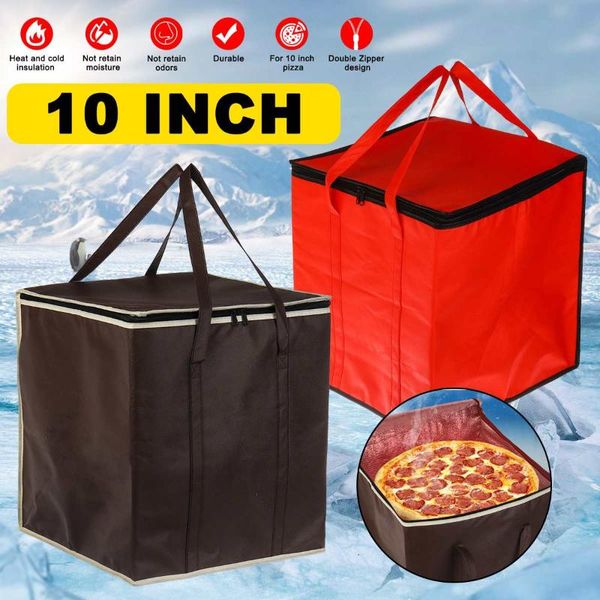

storage bags 12/10inch waterproof insulated bag pizza delivery cooler folding picnic portable ice pack thermal