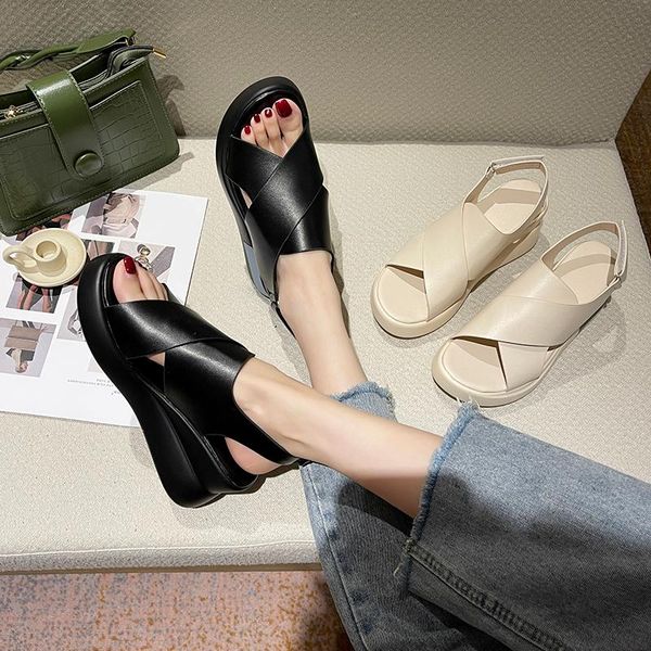 

dress shoes summer women's sandals 2021 fashion high heel leaky toe beach antiskid wear resistant casual slippers, Black