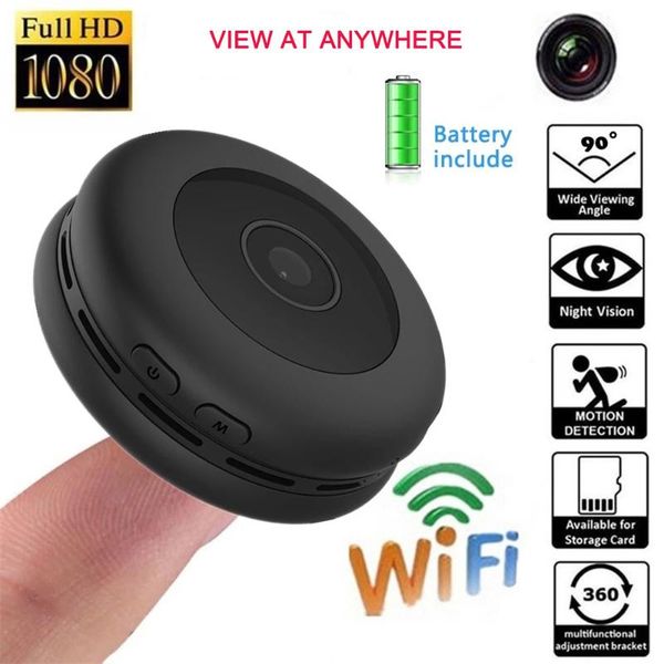 

mini wifi camera full hd 1080p home security camcorder video recorder support night vision remote view built-in battery cameras