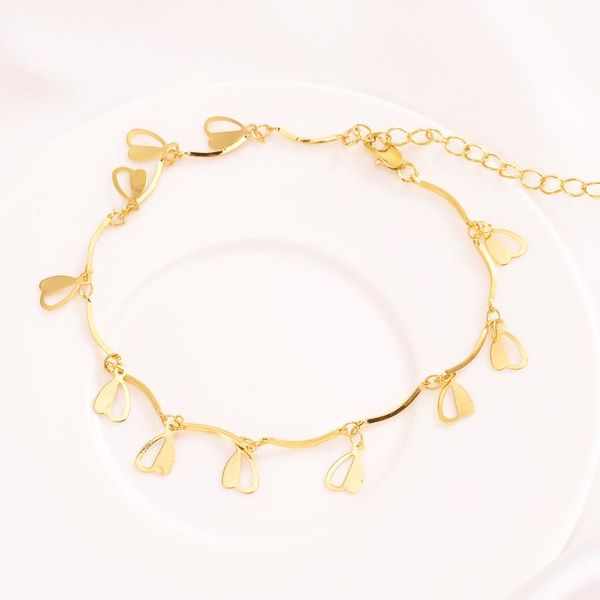 

link, chain 21cm gold color cute heart bracelets bangle for women lovely elegant jewelry exquisite party gift, Black
