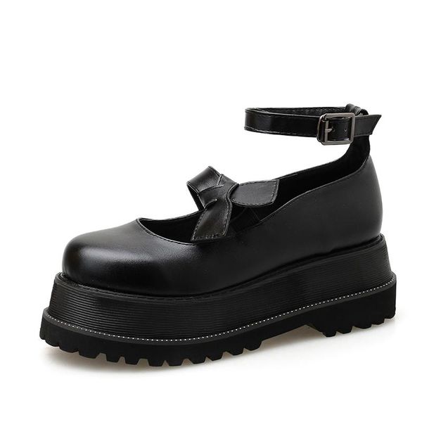 

dress shoes spring autumn gladiator woman thick heel patent leather women punk high heels platform prom lja951-1, Black