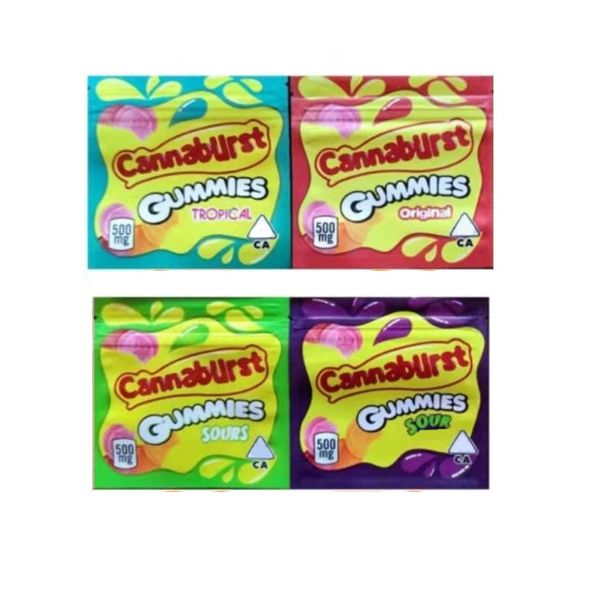 

new cannaburst gummies sours mylar bag 500mg medibles edibles zipper pouch for tobacco dry herb flower retail dhl