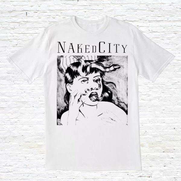 

naked city t-shirt, White;black