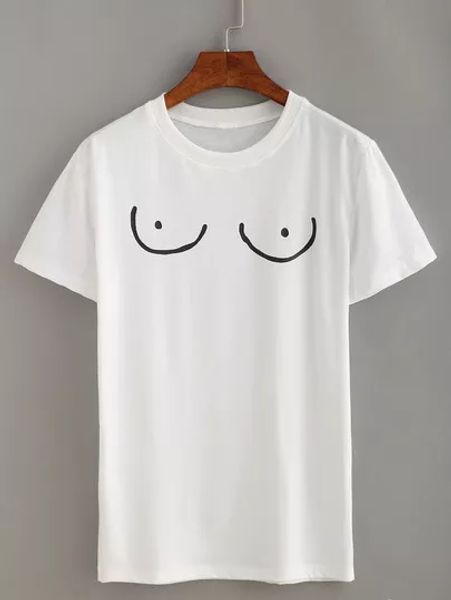 

boobs boobies breasts t shirt tee funny shirt nipples, White;black