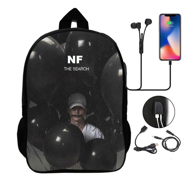 

backpack nf ladies men's school college bag fashion teenager girl boy usb interface moclila shoulder