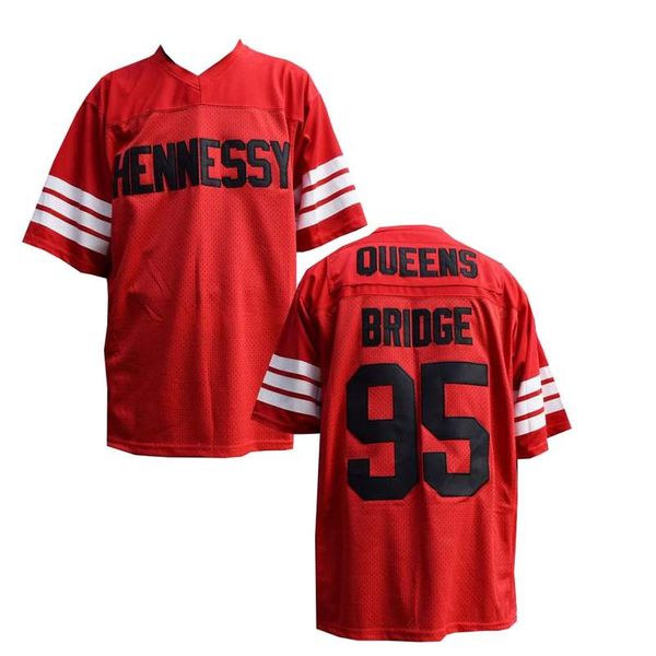 

football jerseys mobb deep #95 hennessy prodigy queens bridge, Black;red