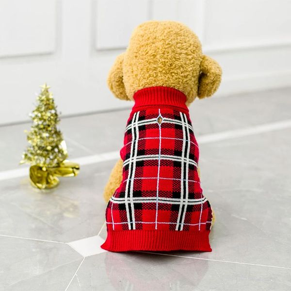 

dog apparel christmas lattice red clothes coat pattern halloween decoration pet elk style cute winter autumn