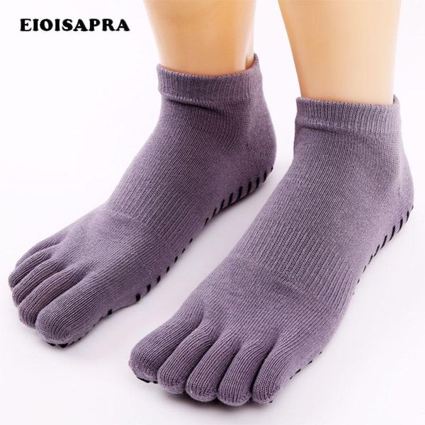 

[eioisapra]yogilates ballet toes socks women dancing exercise five fingers non-slip massage fitness dots sokken & hosiery, Black;white