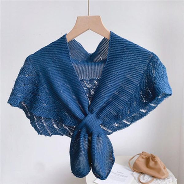 

scarves korean winter wool knitted stretch bowknot cross warm shawl female solid color fur scarf soft fake collar guard bib i3, Blue;gray