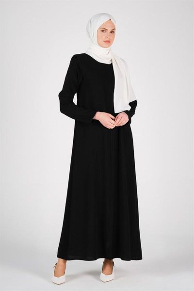 

ethnic clothing women black plain dress fashion muslim hijab, Red