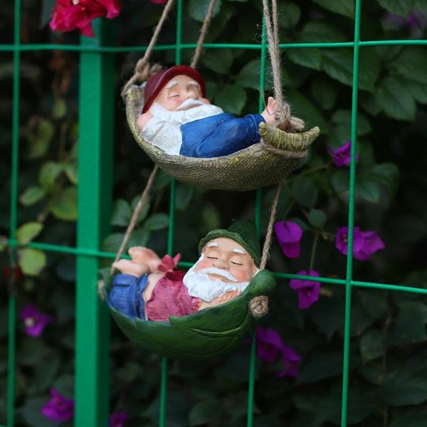 

creative resin swing mother and gnome doll sculpture ornament home outdoor courtyard micro landscape tree pendant garden decor decorations