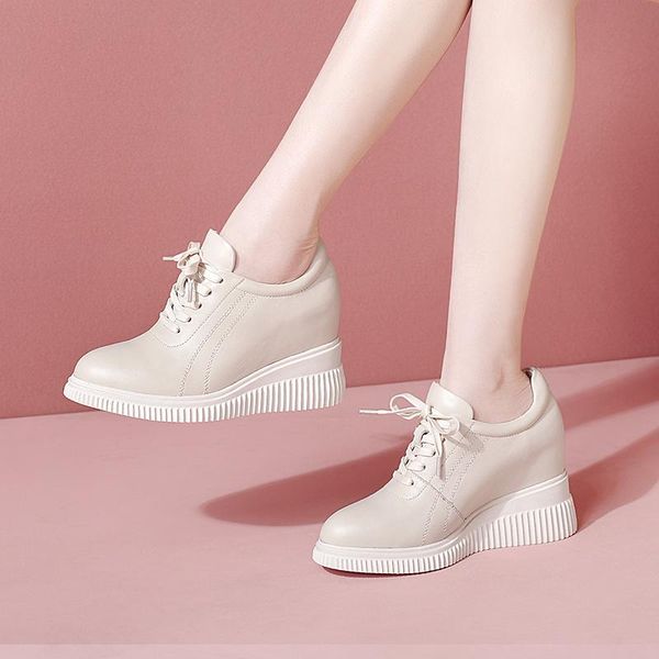 

black white brand style lace-up women's shoes fashion wedges genuine leather oxfords pumps dress