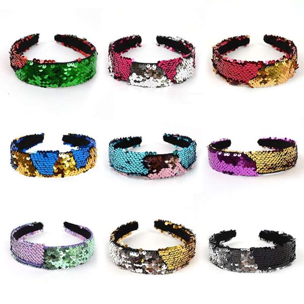 

2020 new mermaid phosphor turned over sequin hair band, Silver