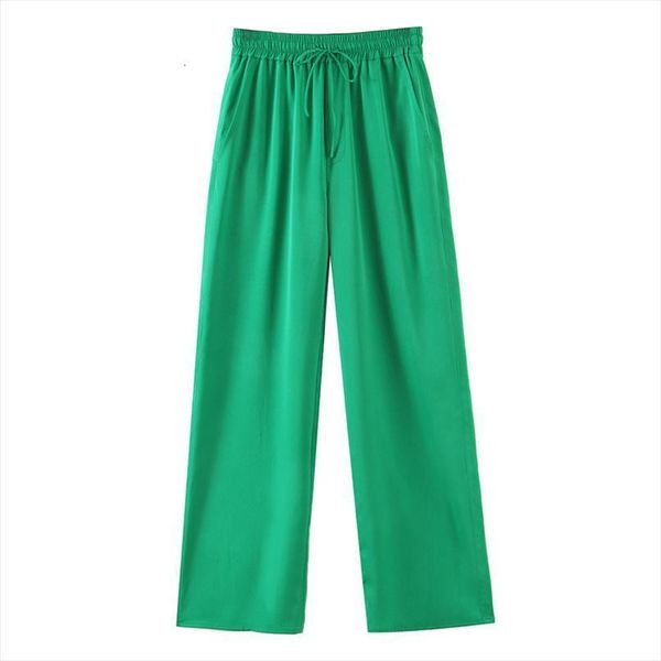 

[ewq] white casual high tail womens capris fashion loose european elastic waist trousers green trendy clothing 16e57406, Black;white
