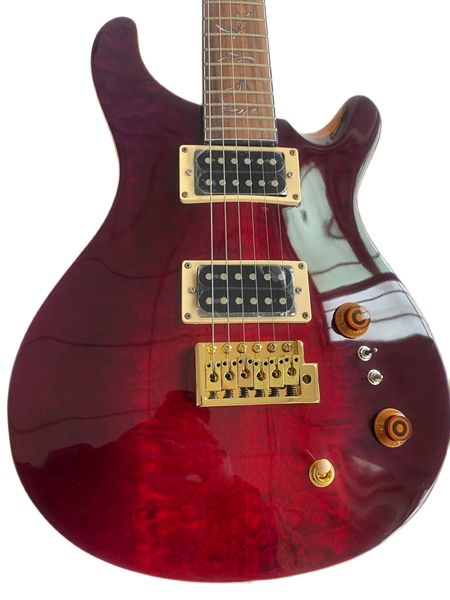 

rare vintage red custom 22 private stock paul electric guitar quilt maple very sepcial fingerboard inlay