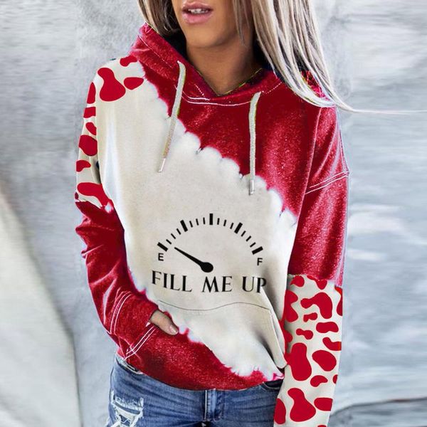 

women's hoodies & sweatshirts cute cow print sweatshirt long sleeve round neck casual shirts winter clothes women streetwear sudaderas, Black