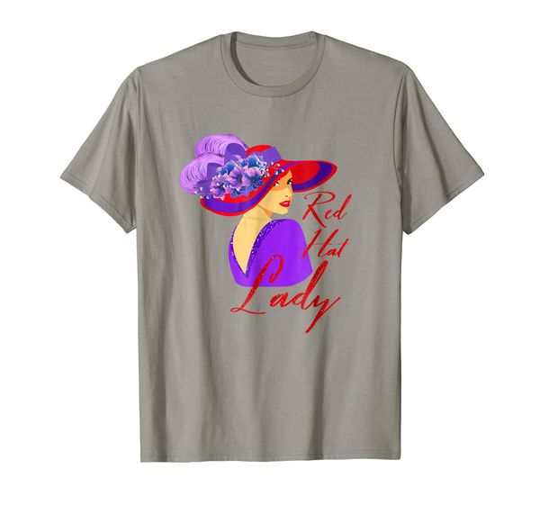 

red hat elegant lady vintage style t shirt, White;black