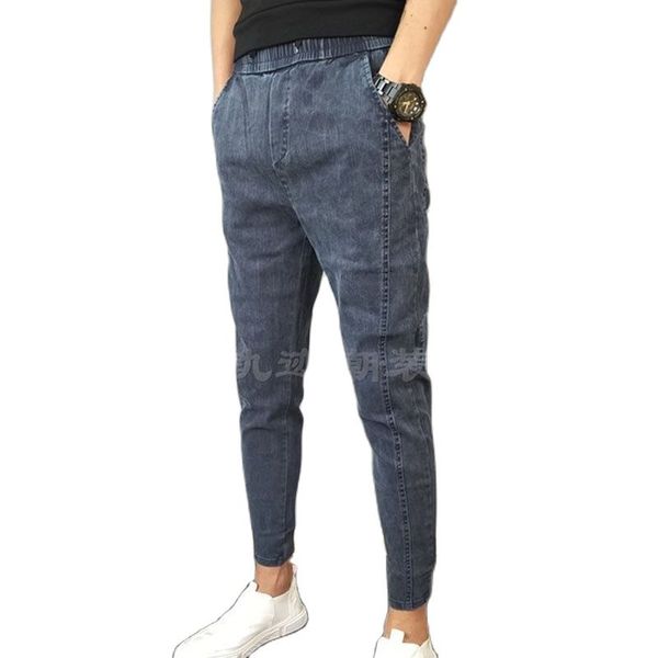 Moda 2021 elastico in vita streetwear uomo coreano Slim foot cowboy ragazzi pantaloni hiphop all-match pantaloni casual da adolescente