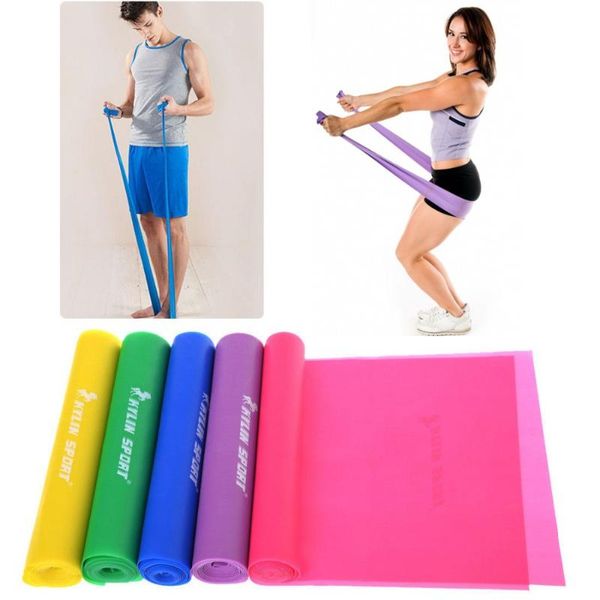 

1.5m yoga pilates stretch resistance exercise fitness band training purple workout bands