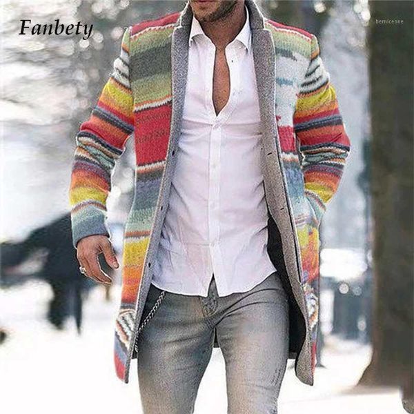 

men's jackets mens fashion single breasted long sleeve outcoat vintage multicolor print men slim outwear casual stand collar coats jac, Black;brown