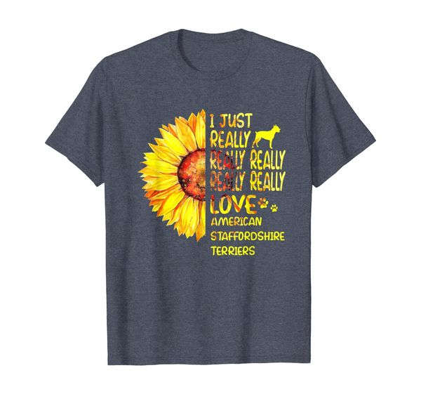 

american staffordshire terrier gift sunflower shirt women, White;black