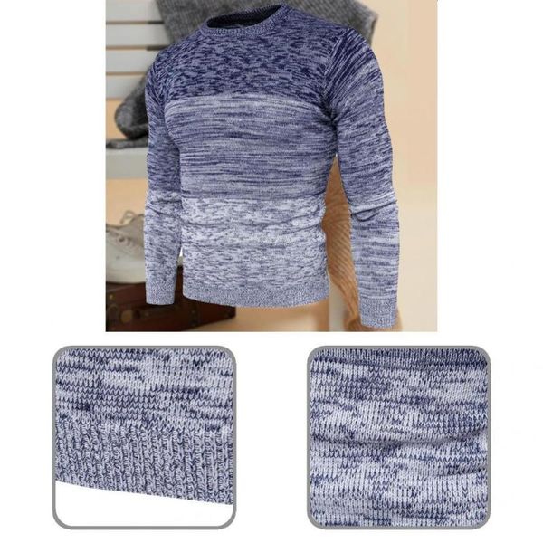 

men's sweaters soft simple patchwork o-neck pullover sweater comfy thick for daily wear, White;black