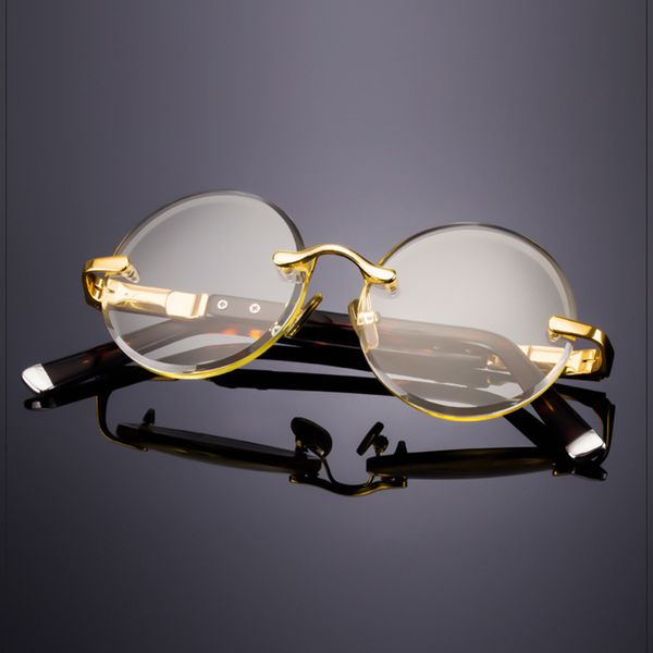 

designer luxury acetate rimless glass sunglasses man natural crystal stone round sun glasses woman vintage driver shade anti scratch, White;black