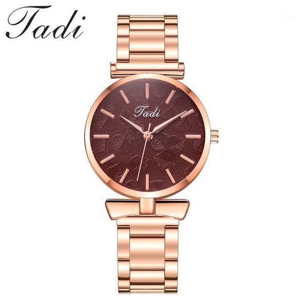 

womens watch tadi sleek minimalist calendar stainless steel mesh belt woman quartz watches women fashion 2021 wristwatches, Slivery;brown