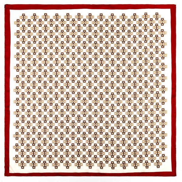 

pobing manual hand rolled twill silk scarf women belt chain print square scarves echarpes foulards femme wrap bandana hijab 90cm q0828, Blue;gray