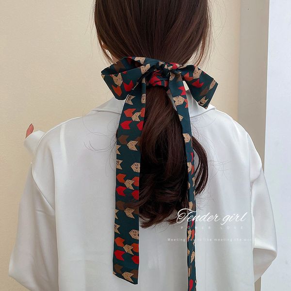 

hair binding simple fabric ribbon personality design sense forest temperament hair ornament sweet girl heart ornament, Golden;silver