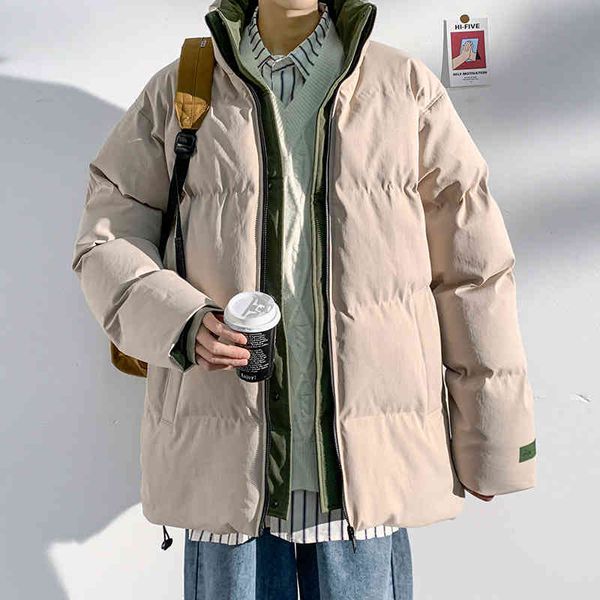 

cotton padded clothes men's winter coat new cotton padded clothes men's thickened tide brand down cotton padded jacket men's, Black