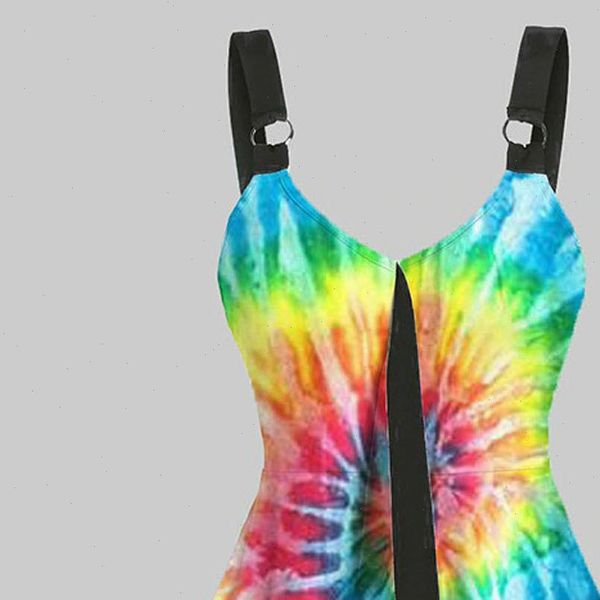 

35 summer tie dye women tank fashion swing vest clubwear woman, White