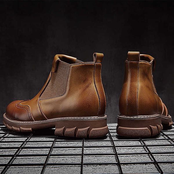 

psh martin boots men men's casual warm cotton fashion trend chelsea leather, Black