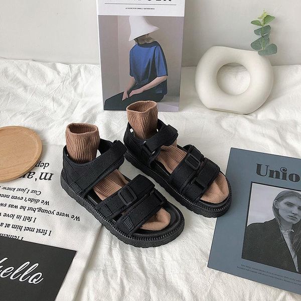 

sandals shoes women slippers female 2021 sandales femmes sandalias, Black